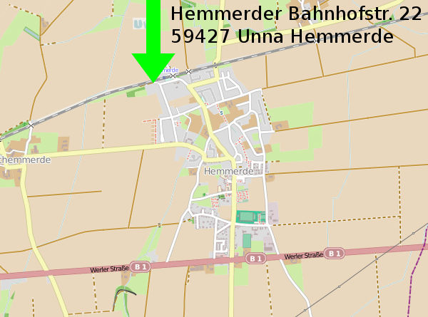 Adresse: Hemmerder Bahnhofstr. 22, 59427 Unna Hemmerde